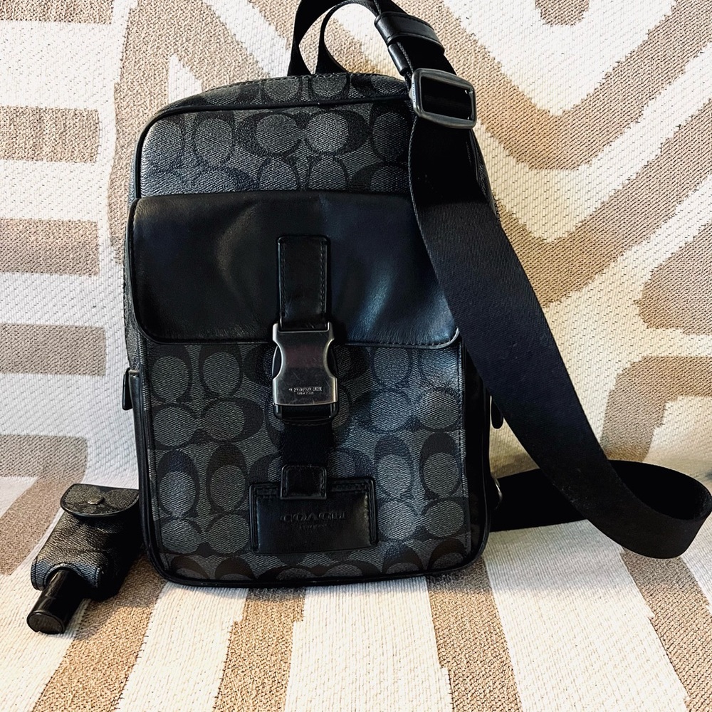 Coach Black and Grey Messenger Bag